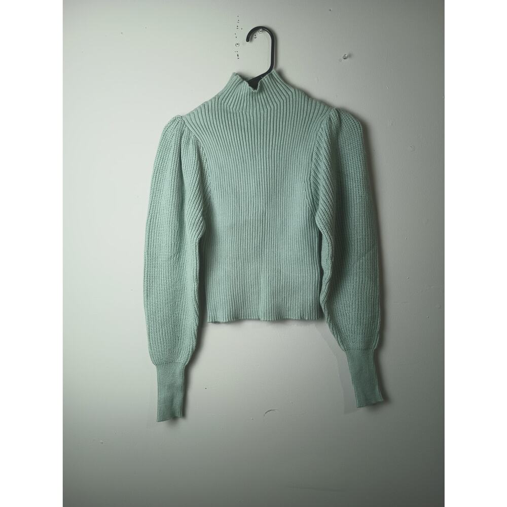 Truth by Republic Sweater Ice Blue Ribbed Mock‎ Neck Women's Small boho cozy